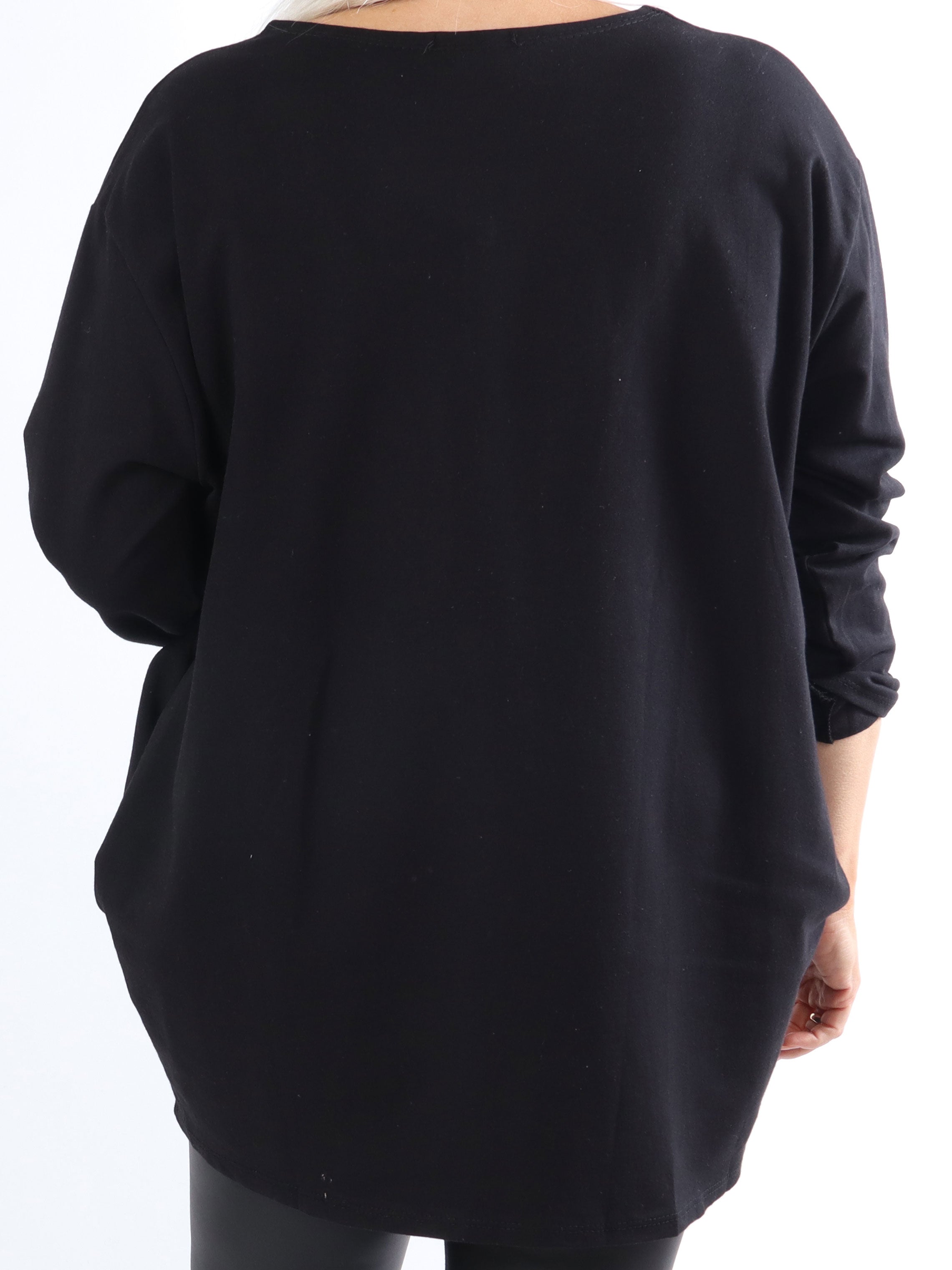 Limitless - Plus size joggingbluse med tekst og similisten